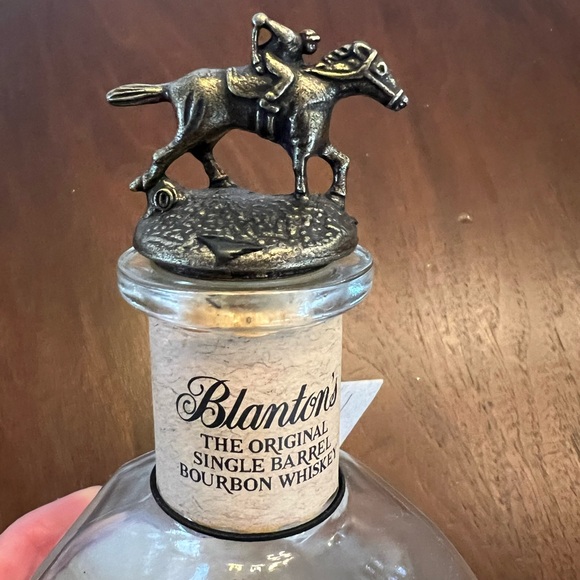 Blanton's Empty Glass Bourbon Whiskey Bottle with Letter O Horse Stopper - Picture 2 of 6